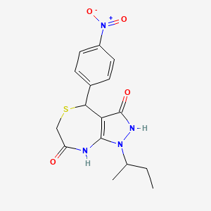 molecular formula C16H18N4O4S B4056827 1-sec-butyl-3-hydroxy-4-(4-nitrophenyl)-4,8-dihydro-1H-pyrazolo[3,4-e][1,4]thiazepin-7(6H)-one 