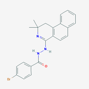 molecular formula C22H20BrN3O B405685 4-bromo-N'-(2,2-dimethyl-1,2-dihydrobenzo[f]isoquinolin-4-yl)benzohydrazide 