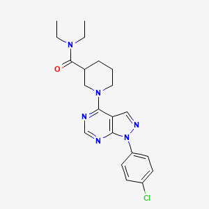 1-[1-(4-chlorophenyl)-1H-pyrazolo[3,4-d]pyrimidin-4-yl]-N,N-diethylpiperidine-3-carboxamide