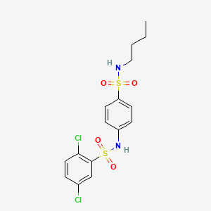 molecular formula C16H18Cl2N2O4S2 B4056867 N-{4-[(butylamino)sulfonyl]phenyl}-2,5-dichlorobenzenesulfonamide 