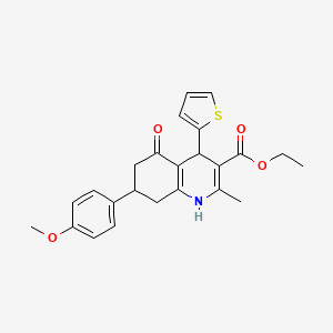 ethyl 7-(4-methoxyphenyl)-2-methyl-5-oxo-4-thiophen-2-yl-4,6,7,8-tetrahydro-1H-quinoline-3-carboxylate