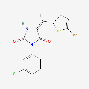 (5E)-5-[(5-bromothiophen-2-yl)methylidene]-3-(3-chlorophenyl)imidazolidine-2,4-dione