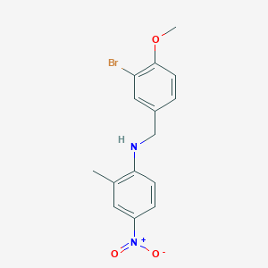 molecular formula C15H15BrN2O3 B405692 N-(3-bromo-4-methoxybenzyl)-2-methyl-4-nitroaniline 