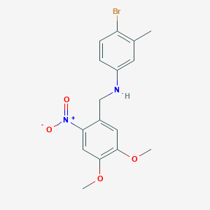 molecular formula C16H17BrN2O4 B405693 4-bromo-N-(4,5-dimethoxy-2-nitrobenzyl)-3-methylaniline 