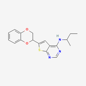 molecular formula C18H19N3O2S B4056933 N-(sec-butyl)-6-(2,3-dihydro-1,4-benzodioxin-2-yl)thieno[2,3-d]pyrimidin-4-amine 