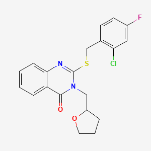 2-[(2-chloro-4-fluorobenzyl)thio]-3-(tetrahydro-2-furanylmethyl)-4(3H)-quinazolinone