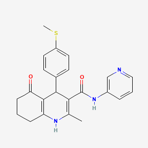 molecular formula C23H23N3O2S B4056951 2-methyl-4-[4-(methylthio)phenyl]-5-oxo-N-3-pyridinyl-1,4,5,6,7,8-hexahydro-3-quinolinecarboxamide 