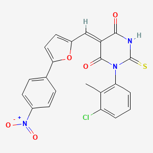 (5Z)-1-(3-chloro-2-methylphenyl)-5-{[5-(4-nitrophenyl)furan-2-yl]methylidene}-2-thioxodihydropyrimidine-4,6(1H,5H)-dione