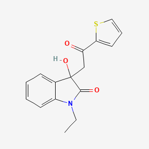 1-ethyl-3-hydroxy-3-[2-oxo-2-(2-thienyl)ethyl]-1,3-dihydro-2H-indol-2-one