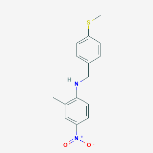 molecular formula C15H16N2O2S B405697 2-methyl-N-[4-(methylsulfanyl)benzyl]-4-nitroaniline 