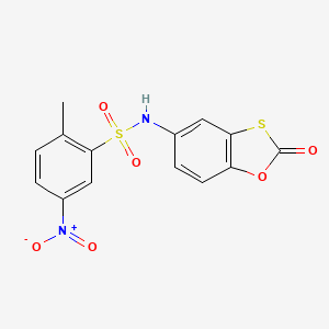 2-methyl-5-nitro-N-(2-oxo-1,3-benzoxathiol-5-yl)benzenesulfonamide