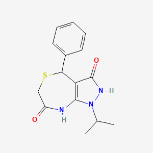 molecular formula C15H17N3O2S B4057012 3-hydroxy-1-isopropyl-4-phenyl-4,8-dihydro-1H-pyrazolo[3,4-e][1,4]thiazepin-7(6H)-one 