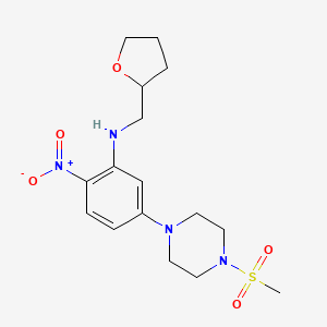 5-[4-(methylsulfonyl)-1-piperazinyl]-2-nitro-N-(tetrahydro-2-furanylmethyl)aniline