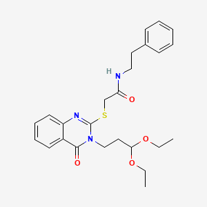 2-{[3-(3,3-Diethoxypropyl)-4-oxo-3,4-dihydroquinazolin-2-YL]sulfanyl}-N-(2-phenylethyl)acetamide