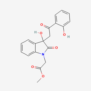 molecular formula C19H17NO6 B4057088 甲基{3-羟基-3-[2-(2-羟基苯基)-2-氧代乙基]-2-氧代-2,3-二氢-1H-吲哚-1-基}乙酸酯 