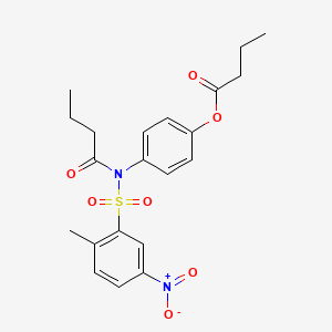 molecular formula C21H24N2O7S B4057094 4-{丁酰基[(2-甲基-5-硝基苯基)磺酰基]氨基}苯基丁酸酯 