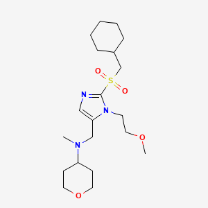 N-[[2-(cyclohexylmethylsulfonyl)-3-(2-methoxyethyl)imidazol-4-yl]methyl]-N-methyloxan-4-amine