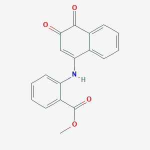 molecular formula C18H13NO4 B040571 Methyl 2-((3,4-dihydro-3,4-dioxo-1-naphthalenyl)amino)benzoate CAS No. 114832-13-2