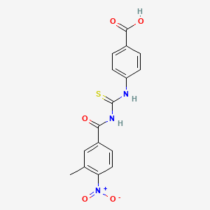 molecular formula C16H13N3O5S B4057105 4-({[(3-methyl-4-nitrobenzoyl)amino]carbonothioyl}amino)benzoic acid 