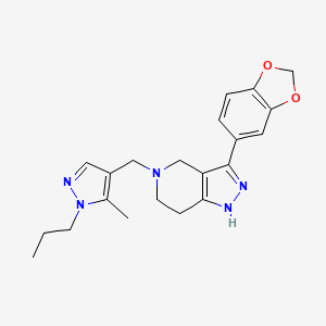 3-(1,3-Benzodioxol-5-yl)-5-[(5-methyl-1-propylpyrazol-4-yl)methyl]-1,4,6,7-tetrahydropyrazolo[4,3-c]pyridine