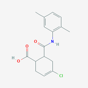 molecular formula C16H18ClNO3 B4057112 4-chloro-6-{[(2,5-dimethylphenyl)amino]carbonyl}-3-cyclohexene-1-carboxylic acid 