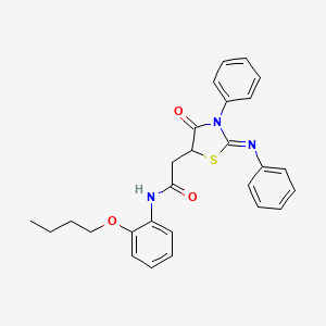 N-(2-butoxyphenyl)-2-[4-oxo-3-phenyl-2-(phenylimino)-1,3-thiazolidin-5-yl]acetamide