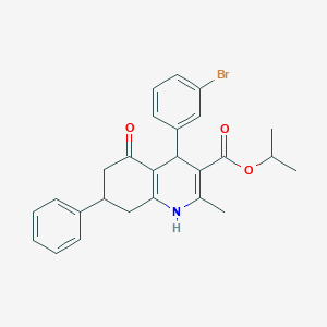 Isopropyl 4-(3-bromophenyl)-2-methyl-5-oxo-7-phenyl-1,4,5,6,7,8-hexahydroquinoline-3-carboxylate