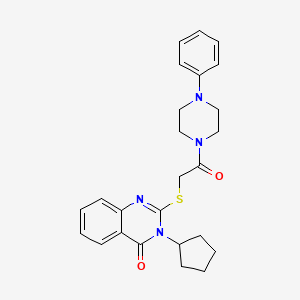 3-cyclopentyl-2-{[2-oxo-2-(4-phenyl-1-piperazinyl)ethyl]thio}-4(3H)-quinazolinone