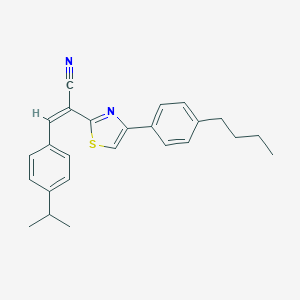 molecular formula C25H26N2S B405721 2-[4-(4-Butylphenyl)-1,3-thiazol-2-yl]-3-(4-isopropylphenyl)acrylonitrile CAS No. 316359-41-8