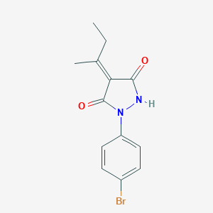 molecular formula C13H13BrN2O2 B405725 1-(4-Bromophenyl)-4-(1-methylpropylidene)-3,5-pyrazolidinedione 