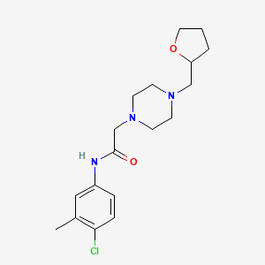 molecular formula C18H26ClN3O2 B4057256 N-(4-chloro-3-methylphenyl)-2-[4-(tetrahydrofuran-2-ylmethyl)piperazin-1-yl]acetamide 