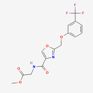 molecular formula C15H13F3N2O5 B4057259 methyl N-[(2-{[3-(trifluoromethyl)phenoxy]methyl}-1,3-oxazol-4-yl)carbonyl]glycinate 