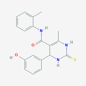 molecular formula C19H19N3O2S B4057267 4-(3-hydroxyphenyl)-6-methyl-N-(2-methylphenyl)-2-thioxo-1,2,3,4-tetrahydro-5-pyrimidinecarboxamide 