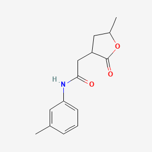 molecular formula C14H17NO3 B4057272 2-(5-methyl-2-oxotetrahydro-3-furanyl)-N-(3-methylphenyl)acetamide 