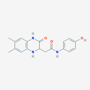 molecular formula C18H19N3O3 B4057286 2-(6,7-dimethyl-3-oxo-1,2,3,4-tetrahydro-2-quinoxalinyl)-N-(4-hydroxyphenyl)acetamide 