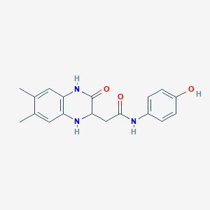 2-(6,7-dimethyl-3-oxo-1,2,3,4-tetrahydro-2-quinoxalinyl)-N-(4-hydroxyphenyl)acetamide