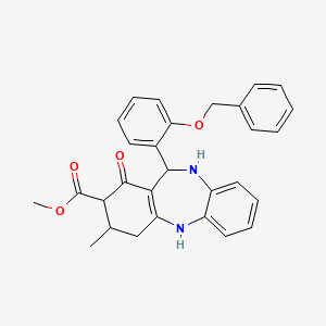 methyl 11-[2-(benzyloxy)phenyl]-3-methyl-1-oxo-2,3,4,5,10,11-hexahydro-1H-dibenzo[b,e][1,4]diazepine-2-carboxylate