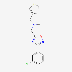 molecular formula C15H14ClN3OS B4057317 1-[3-(3-chlorophenyl)-1,2,4-oxadiazol-5-yl]-N-methyl-N-(3-thienylmethyl)methanamine 