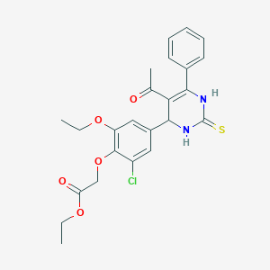 molecular formula C24H25ClN2O5S B4057318 ethyl [4-(5-acetyl-6-phenyl-2-thioxo-1,2,3,4-tetrahydro-4-pyrimidinyl)-2-chloro-6-ethoxyphenoxy]acetate 