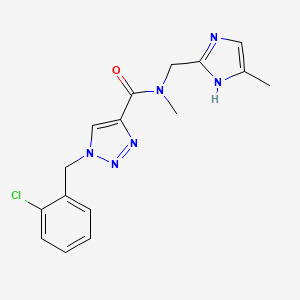 molecular formula C16H17ClN6O B4057325 1-(2-chlorobenzyl)-N-methyl-N-[(4-methyl-1H-imidazol-2-yl)methyl]-1H-1,2,3-triazole-4-carboxamide 