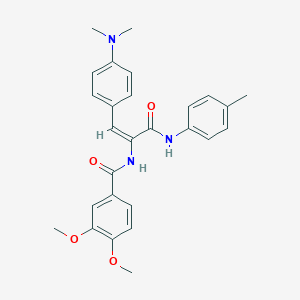 molecular formula C27H29N3O4 B405733 N-[2-[4-(dimethylamino)phenyl]-1-(4-toluidinocarbonyl)vinyl]-3,4-dimethoxybenzamide 