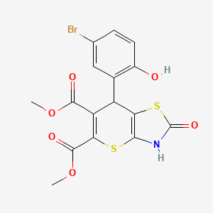 molecular formula C16H12BrNO6S2 B4057342 二甲基 7-(5-溴-2-羟基苯基)-2-氧代-3,7-二氢-2H-噻吩并[2,3-d][1,3]噻唑-5,6-二甲酸酯 