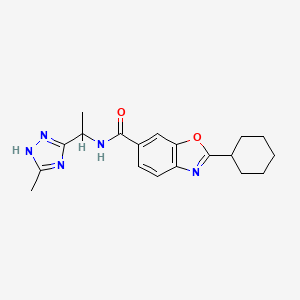 molecular formula C19H23N5O2 B4057344 2-环己基-N-[1-(5-甲基-4H-1,2,4-三唑-3-基)乙基]-1,3-苯并恶唑-6-甲酰胺 