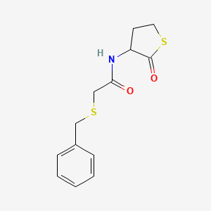molecular formula C13H15NO2S2 B4057356 2-(benzylthio)-N-(2-oxotetrahydro-3-thienyl)acetamide 
