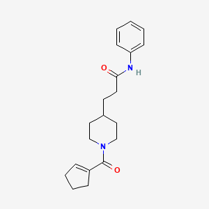 molecular formula C20H26N2O2 B4057373 3-[1-(1-cyclopenten-1-ylcarbonyl)-4-piperidinyl]-N-phenylpropanamide 