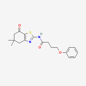 molecular formula C19H22N2O3S B4057379 N-(5,5-dimethyl-7-oxo-4,5,6,7-tetrahydro-1,3-benzothiazol-2-yl)-4-phenoxybutanamide 