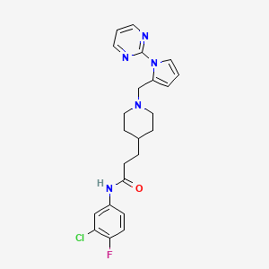 molecular formula C23H25ClFN5O B4057384 N-(3-chloro-4-fluorophenyl)-3-(1-{[1-(2-pyrimidinyl)-1H-pyrrol-2-yl]methyl}-4-piperidinyl)propanamide 