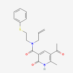 molecular formula C20H22N2O3S B4057392 5-acetyl-N-allyl-6-methyl-2-oxo-N-[2-(phenylthio)ethyl]-1,2-dihydropyridine-3-carboxamide 