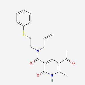 molecular formula C20H22N2O3S B4057392 5-乙酰基-N-烯丙基-6-甲基-2-氧代-N-[2-(苯硫基)乙基]-1,2-二氢吡啶-3-甲酰胺 