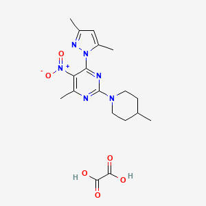 4-(3,5-dimethyl-1H-pyrazol-1-yl)-6-methyl-2-(4-methyl-1-piperidinyl)-5-nitropyrimidine oxalate